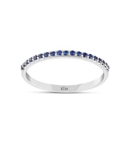 0.10 Karat Laboratuvar Pırlanta Safir Yarımtur Yüzük - HRD Sertifikalı