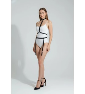 Mulvxbrf Brf02 Siyah Harness Takım Deri Halka Detaylı Vücut Aksesuarı - Brf230 (Mulvix)