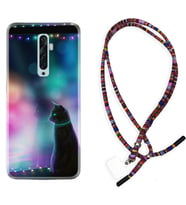 Oppo Reno 2Z 4 Lite 4 Pro 5 6 7 A31 Kılıf Boyun Asklı Rasta Silikon Window Cat 1787
