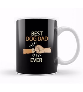 Best Dog Dad Ever Paw Fist Bump Fathers Day Gift Köpek Kupa Bardak Porselen