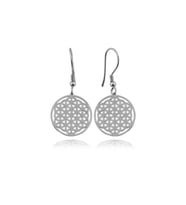 Agai Silver Yaşam Çiçeği Model Altın Kaplama Gümüş Küpe AMR000029 (Gümüş)