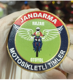 HAZAR Jandarma Otoyol Motosikletli Timler 3d Gögüs Arma, Cırtlı, Standart Ölçü, (Çok Renkli)