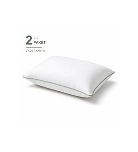 Biyeli Yastık 2'li Paket 50x70 cm 1100 gr Boncuk Silikon Elyaf Dolgulu
