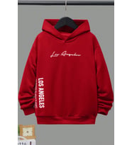 Los Angles Baskılı Erkek - Kız Çocuk Rahat Kalıp Sweatshirt (Kırmızı)