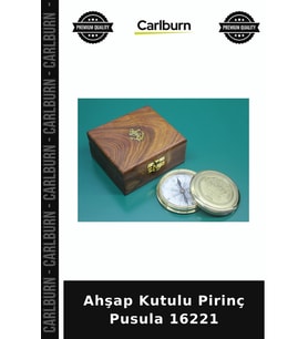 Özel Üretim Dekoratif Hediyelik Koleksiyon Nostaljik Antika Ahşap Kutulu Pirinç Pusula 16221