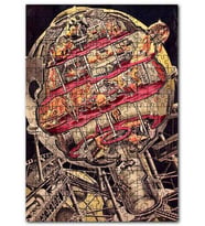Cakapuzzle Uzay Mekiği Kesit Vintage Resim Puzzle Yapboz MDF (Ahşap) (120 Parça)