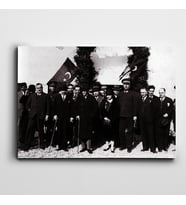 Atatürk Tablosu Siyah Beyaz Kanvas Tablo