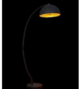 Rys Retro Metal C Kol Siyah Dekoratif Köşe Lambası Lambader Başlık Çap:40 cm