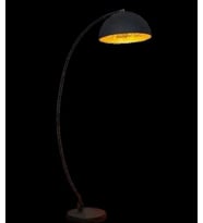 Rys Retro Metal C Kol Siyah Dekoratif Köşe Lambası Lambader Başlık Çap:40 cm