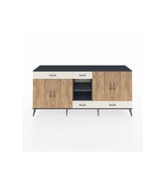 Hyperion Konsol 5 Raflı 4 Çekmeceli 4 Kapaklı 220x44x99 Antrasit-Çam/Aytaşı