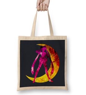 Sailor Moon Galaxy Silhouette Logo Bez Çanta Uzun Saplı