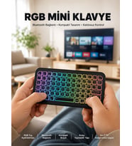 Kompakt Siyah Rgb Işıklı Bluetooth Mini Klavye