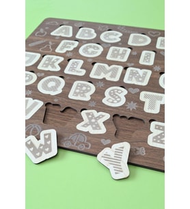 Çocuk Puzzle (Yapboz) Birinci Sınıf Ahşap Harfler Eğitici Öğretici Eğlenceli Set