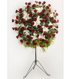 Kırmızı Gül ve Lilyumlu Ferforje