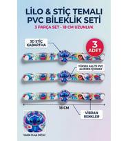 Stitch Bileklik Seti 3 Adet 18 Cm Lilo ve Stitch Temalı Çocuk Parti ve Hediye Aksesuarı