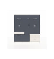 Arges Dolap 11 Raflı 4 Çekmeceli 2 Askılı 220x30x243 Aytaşı-Antrasit/Aytaşı