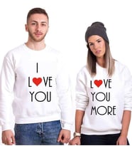 Tshirthane I Love You I Love More Sevgili Kombinleri Sweatshirt Kombini (Tek Ürün Fiyatıdır.)
