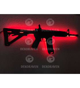 M416 Led Işıklı Tablo (Kırmızı)