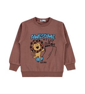 Civil Boys Awesome Aslan Baskılı 2-5 Yaş Sweatshirt Km - Kahverengi