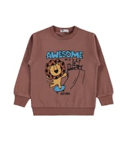 Civil Boys Awesome Aslan Baskılı 2-5 Yaş Sweatshirt Km - Kahverengi