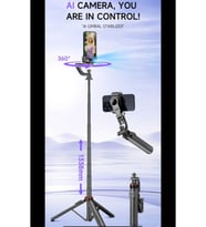 360° Dönen Uzaktan Kumandalı Selfie Çubuğu ve Gimbal, 133 cm Tripod