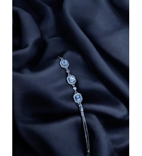 Nobby Shop NobbyShop 925 AYAR GÜMÜŞ RODYUMLU BAGET TAŞLI BİLEKLİK, BAGET TAŞLI GÜMÜŞ BİLEKLİK, GÜMÜŞ BİLEKLİK