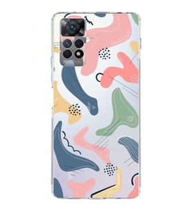Xiaomi Redmi Note 11s Uyumlu Kamera korumalı Kapak Abstract Tasarımlı  Şeffaf Kılıf