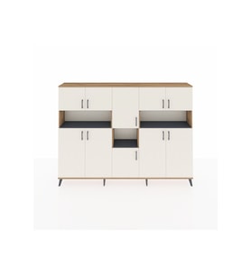 Arges Dolap 14 Raflı 10 Kapaklı 220x30x163 Çam-Aytaşı/Antrasit