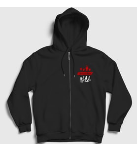 Presmono Unisex Siyah Spirit Depeche Mode Fermuarlı Kapüşonlu Sweatshirt 141261tt
