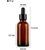 50 ml Metal Kapaklı Damlalık Dropper Şişesi Serum 50 cc Cam Şişe 6 Adet (Siyah Kapak, Amber/Kahverengi)