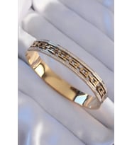 316L Çelik Gold Renk Zirkon Taşlı Model Kelepçe