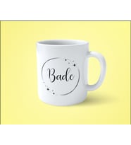 Bade Yıldızlı Çerçeveli İsimli Baskılı Kupa Bardak