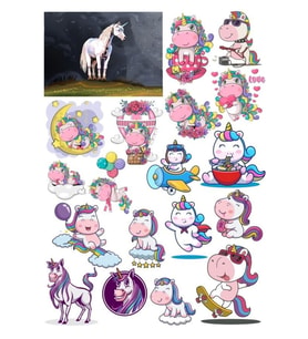 Unicorn Sticker Set 11 20 Parça Telefon, Tablet, Defter, Laptop Sticker