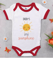 BK Kids Daddy's Little Sunshine Tasarımlı Kırmızı Bebek Body Zıbın-1