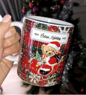 Teddy Christmas Mutlu Yıllar Tasarımlı Kupa Bardak / Mug