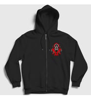 Presmono Unisex Siyah Guards Squid Game Fermuarlı Kapüşonlu Sweatshirt 260553tt