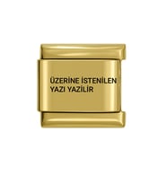 Kişiye Özel İtalyan Çelik Charm - Tekli Parça (Gold)