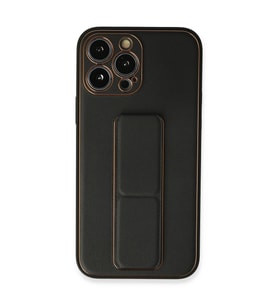 Apple İphone 13 Pro Max Kılıf Coco Deri Standlı Kapak - Siyah