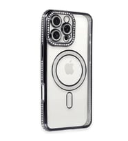 Apple iPhone 16 Pro Max Kılıf Joke Simli Magneticsafe Kılıf - Gri