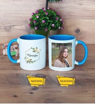 Doğum Günü Hediyesi Kupa Bardak Mavi Fotoğraflı İsme Özel