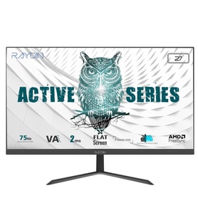 RAYDIN BREEZE, 27", 2ms, 75Hz, Full HD, D-Sub, HDMI, Frameless, VA LED Monitör (Siyah)