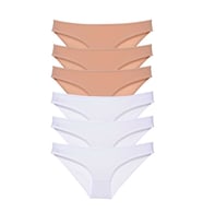 6 adet Süper Eko Set Likralı Kadın Slip Külot Ten Beyaz