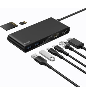 Belkin Connect 8 Portlu Usb-C Hub, 4K@60Hz’E Kadar Çözünürlükleri Destekleyen Ekran Uyumu, Mac, Wind