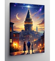 Kanvas Tablo Galata Kulesi Ve Hilal