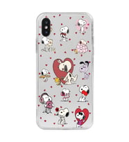 Iphone X ve XS Uyumlu Snoopy ve Kalp Tasarımlı Şeffaf Telefon Kılıfı