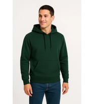 Erkek Üç İplik Kapüşonlu Kanguru Cepli SweatShirt Hoodie - Haki