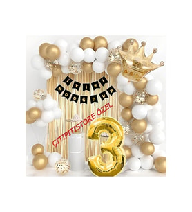 Kral Taçlı 1*2*3*4*5*6*7*8*9 Yaş Doğum Günü Balon Seti