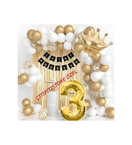 Kral Taçlı 1*2*3*4*5*6*7*8*9 Yaş Doğum Günü Balon Seti