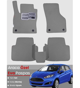 FORD FİESTA (2009-2016) Uyumlu EVA Paspas Tam Set–Araca Özel,Su Geçirmez,Kolay Montaj
