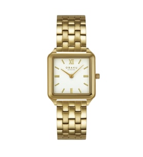 Obaku Denmark V309LXGWSG Quartz Çelik Altın Rengi Beyaz Kadran 26 mm Kadın Kol Saati
